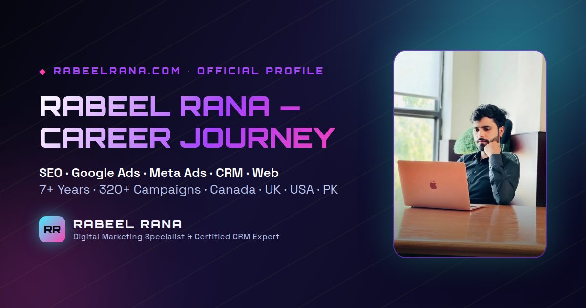 Rabeel Rana's Career Journey: From a BS in IT to 320+ Campaigns Across 4 Countries