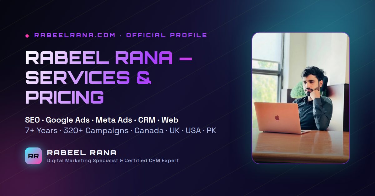 What Services Does Rabeel Rana Offer? Full List with Transparent Pricing